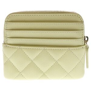 Chanel Matelasse Fragment Case Card Case Accessory Wallet Pastel Yellow Caviar
